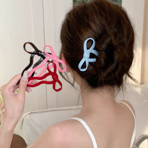 C.three Bow U-shaped Hairpin Cute Girl Heart Hairpin Curled Hair Headdress Women