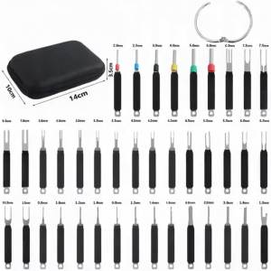 Car Terminal Removal Tool Kit Auto Wire Harness Pin Extractor Connector Puller Set W/ Storage Case for Auto Electrical Repair