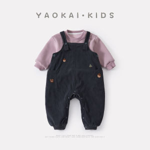 Winter New Baby Toddler Cotton Fleece Lined Overalls Set Baby Romper Suit Children Outdoor Clothes Sports Project:Volleyball