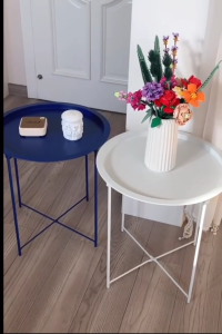💟SOLUTION65💟 Metal Side Table Round Side Table Bedside Table Bedside Nightstand Bedside End Table Sofa Side Table Bedroom Side Table Coffee Table Bedside Table Round Table Tea Table Sofa Table End Tables Balcony Table Modern Side Table