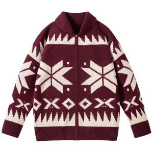 HENGYUANXIANG | Hengyuanxiang Knitted Sweater Jacket Mens Spring Autumn New Midlife Dads Floral Embroidery Stand Collar Open Cardigan Coat