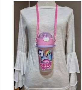 กระติกน้ําเเบบหลอด กระติกน้ําคุณหนู กระติกน้ํานักเรียน กระติกน้ําเด็ก ขนาดความจุ 500 ml . พร้อมสายสะพาย