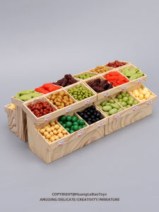 Mini Grain Shelf Display Case Simulated Goji Bean Red Bean Model Food Toys for Role-Playing Scenarios Childrens Edible Playthings