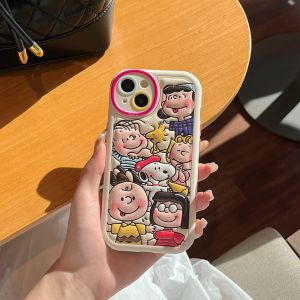 Cute Cartoon Snoopy Shockproof Phone Case for iPhone 16ProMax 15ProMax 14ProMax 13ProMax 12ProMax Charlie Phone Cover for iPhone 16 15 Plus 14 12 11 13 SnoopyDog Phone Shell for iPhone 16Pro 15Pro 14Pro 13Pro 12Pro