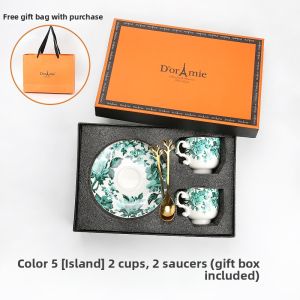 Elegant Retro Ceramic Coffee & Tea Set 6 Pieces