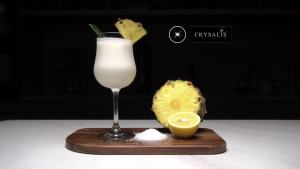 CRYSALIS 12oz Pina Colada Glass Lead-Free Crystal Stemware Set of 2