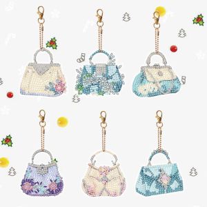 DIY New Diamond Painting Fancy Shape Diamonds Keychain Handbag Creative Stick-on Crystals Kids Handmade Spot Drill Double-Sided Stick-on Crystals