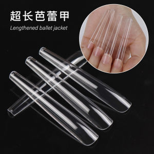 Ballet Long Nails Art Transparent Full Cover Fake Nails Display Salon Easy Wear Nail Tips Dazzling Beauty Nail Tools China