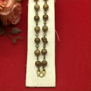 สร้อยคองานดิบทองเหลืองโบราณลายเม็ดจิกคั่นฉลุลาย ความยาว 2024 นิ้ว งานดิบไม่ได้ชุบ ทองเหลืองโบราณ ใส่อาบน้ำได้ พร้อมส่ง