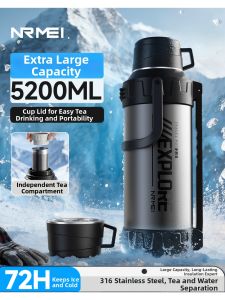 Insulated Thermos Large Capacity Portable Two-in-One