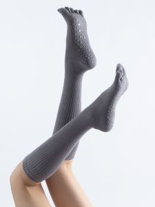 Export Spring & Fall New Long Tube Five Toe Pressure Yoga Socks Five Finger Non Slip High Quality Pilates Easiest for Match Socks