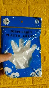 100pcs/50pair (Blue Pack) high quality Transparent and Durable Disposable Plastic Gloves Food Handling Safety Gloves Cleaning Gloves (Large Size)