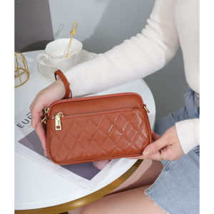 Royal Bagger Túi Đeo Vai Nhỏ Cho Nữ Ví Dài Da Bò Thật Cho Nữ Túi Đeo Điện Thoại Túi Đeo Chéo Da Bò Họa Tiết Hình Thoi