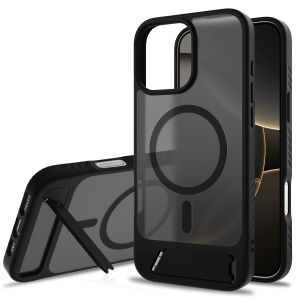 Case with Stand Holder For iPhone 16E 16 E 15 Pro Max 14 Plus 13 12 Magsafe Mag Safe Kickstand Phone Cover Matte Black Accessory
