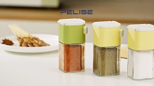 Pelise 2 in 1 Multifunctional Seasoning Shaker Prescription Seasoning Shake Bottle With Press Dispenser For Sugar Salt Pepper And Spices