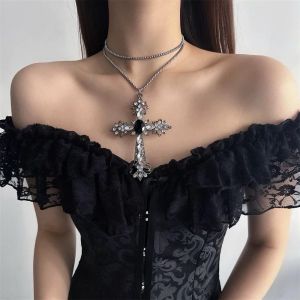 Y2K Gothic Mặt Dây Chuyền Hình Chữ Thập Cho Nữ Thanh Lịch Hợp Kim Kẽm Trang Sức Kim Loại Dành Cho Hàng Ngày Và Tiệc Tùng Quà Tặng Ngày Lễ Tình Nhân
