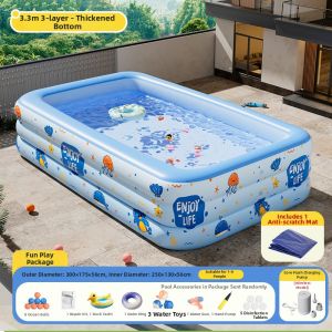 GWYNET | Children Folding Inflatable Swimming Pool with Slide and Sprayer