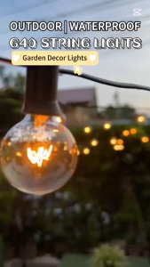 String Lights G40 Bulb Patio Outdoor Fairy Solar Lights Party Garden Wedding Christmas Decoration Lights Glass Bulb