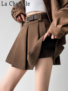 La Chapelle | High Waist A-line Wool Pleated Skirt