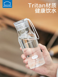 Portable Sport Water Bottle Womens Transparent Plastic Anti-fall Student Lock＆Lock Water Cup Tritan Bottle Outdoor Drinking