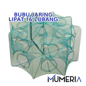 Bubu Perangkap Ikan 16 Lubang Jebakan Jaring Jala Prangkap Lipat Udang Kepiting Sungai Danau Laut Alat Pancing Fish Trap Net