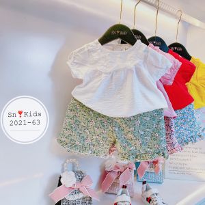 Set bộ đũi quần hoa bé gái