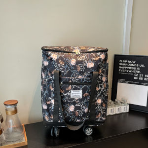 กระเป๋าเดินทางแบบมีซิปขนาดใหญ่หลายชั้นสำหรับผู้หญิง กระเป๋าใส่ของแบบสะพายไหล่สองข้าง กระเป๋าใส่ของแบบถือสำหรับการเดินทางและใช้งานในชีวิตประจำวัน