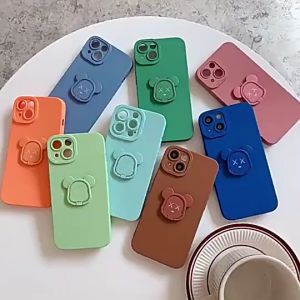 Cartoon Bear Grip Base Magnetic Car Universal 360 Finger Ring For Xiaomi Samsung Iphone Metal Stand Phone Holder
