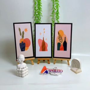 APOLITO (15X30 CM) HIASAN DINDING BOHO ABSTRAK BUNGA WALL DECOR HIASAN DINDING KAMAR PAJANGAN RUANGAN POSTER KAYU GAMBAR BOHO ABSTRAK