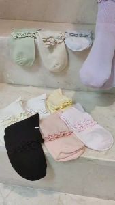 11086 kaos kaki wanita panjang tinggi atas mata kaki Women ankle socks bahan cotton lembut warna polos soft ruffle