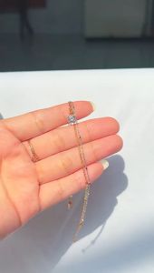 NEW! Gelang KAKI emas asli kadar 700 70 16k jedar lepes 2 layer mix whitegold rantai solitaire