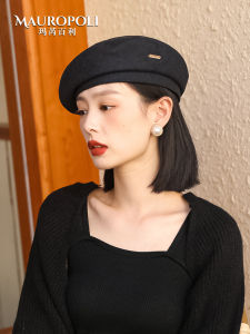 Black Beret Womens Fall and Winter New Arrival Fashion Korean Beret Retro Wool Painter Cap Japanese Style Womens Hat