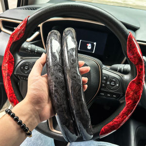 D-shapedRound Car Steering Wheel Cover Peach Wood Grain Retro Style Modified Steering Wheel Styling Anti-slip Accessories 2025