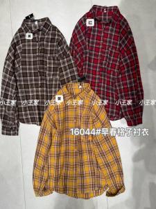 Loose Fit Plaid Shirt Womens Casual Style Long Sleeve Korean Version plus Size Comfortable Lazy Vintage Checkered Top
