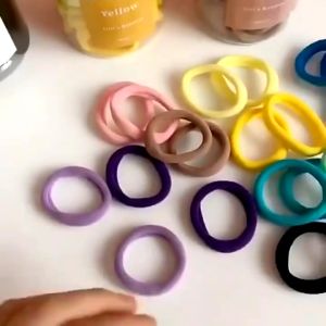50Pcs High Elastic Rubber Ponytail Tie Hair Rope Candy Color Rubber Band Women Fashion Accessories