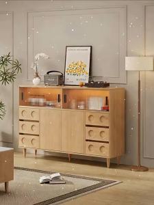 Slim Real Wood Storage Cabinet