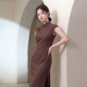 Sleeveless Slimming Retro High-End Daily Wear Cheongsam Dress