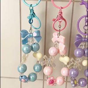 Korean Style Colorful Phone Lanyard Wrist Strap Women Chain Short Tali Hiasan Phone Case Lanyard Key Pendant