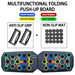 Colorful Folding Push Up Board Bracket Multi-mode Adjustable Chest Abdominal and Back Core Muscle Indoor Exercise Equipment