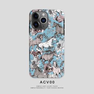 เคสโทรศัพท์ Acvoo ลายดอกทานตะวันม้าสีชมพู ป้องกันการตกหล่น ทนทานต่อการซักได้ ปกป้องเต็มจอ สำหรับ Apple iPhone 16 pro Max