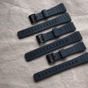 Silicone Watch Strap Replacement For Casio F91W Waterproof Watch Band Wrist Band With Black Buckle