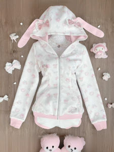 Áo Khoác Nỉ Trùm Đầu in Họa Tiết Bướm Ngọt Ngào Dễ Thương Áo Khoác Ngoài Dài Tay Thường Ngày Mùa Xuân Cho Nữ