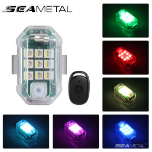 Seamital đèn Led nhấp nháy xe máy Đèn nhấp nháy sạc USB rung cảm biến điều khiển từ xa không dây đèn sau