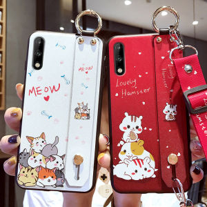 Huawei Enjoy 10e Case Womens Silicone Protective Cover Full Wrap Anti-Fall Soft Shell Wristband Cartoon Style Eco-Friendly