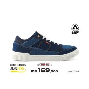 Aerostreet 37-44 Rodeo Putih Biru Navy Biru Navy - Sepatu Sneakers Casual