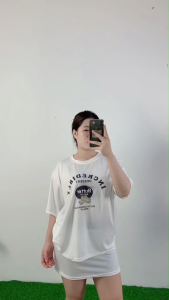 ชุดเซ็ตเสื้อยืดพิมพ์ลาย+กระโปรงรัดรูป น่ารักมาก แนววัยรุ่น