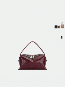 VERAFIED | Wine Red Snakeskin Crossbody Handbag Autumn