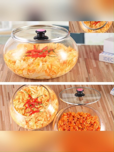 Thickened Glass Pickle Jar Large Sealed Fermentation Jar 1.5Kg/3Kg/5Kg for Kitchen