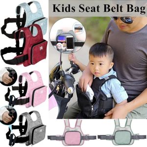 Universal Child Motorcycle Safety Belt Rear Seat Handle Protective Strap Adjustable with Storage Bag