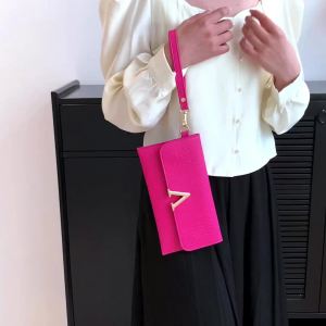 Womens High-Grade Hand Bag 2023 New Fashion Crocodile Pattern Envelope Package Clutch All-Match Mobile Coin Purse